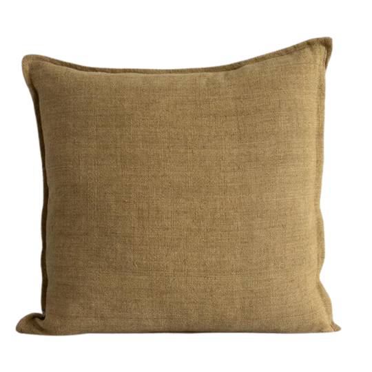 Flaxmill Cushion with Feather Inner - Fenugreek 50cm